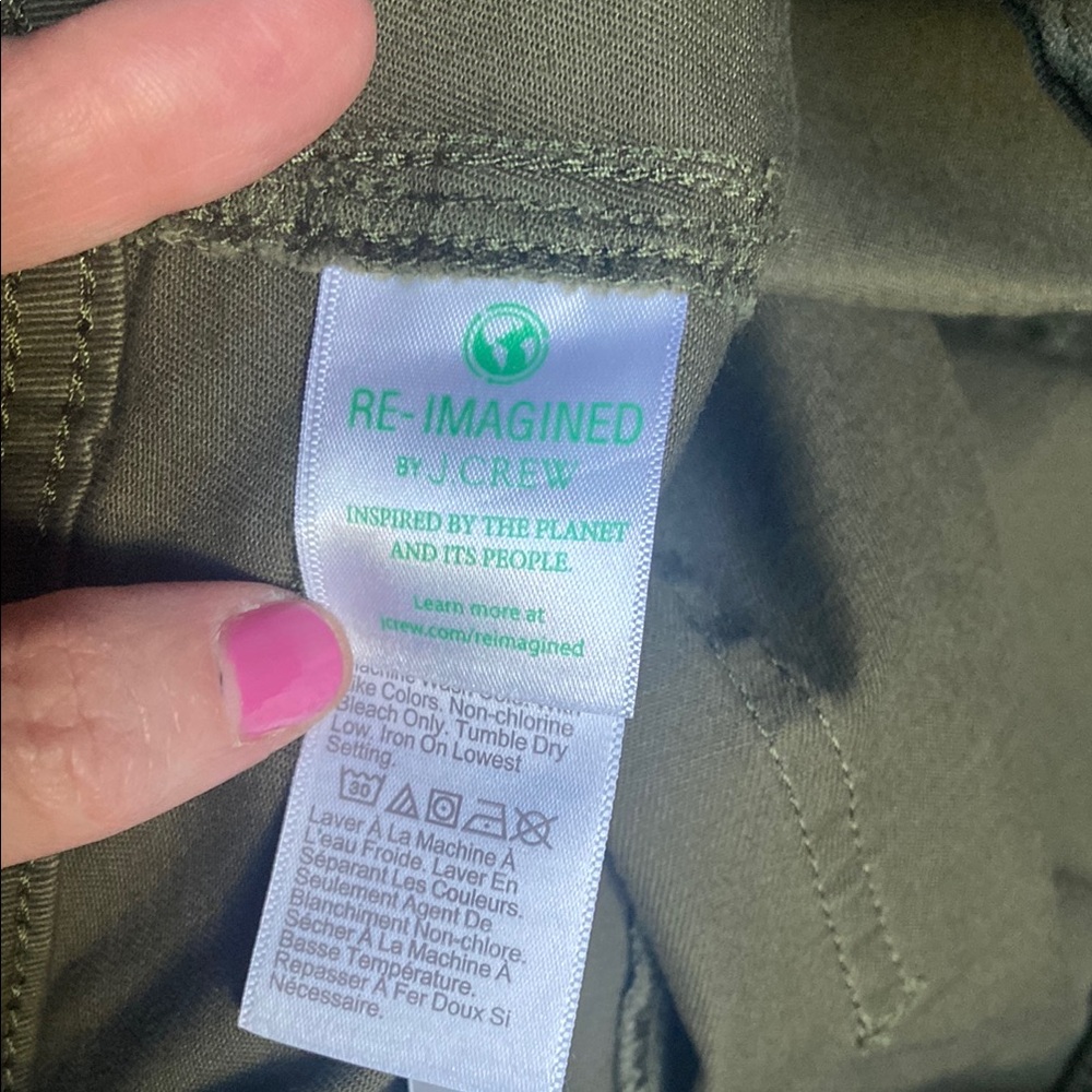 J. Crew Olive Green Cargo Pants Size 8 - Picture 9 of 11